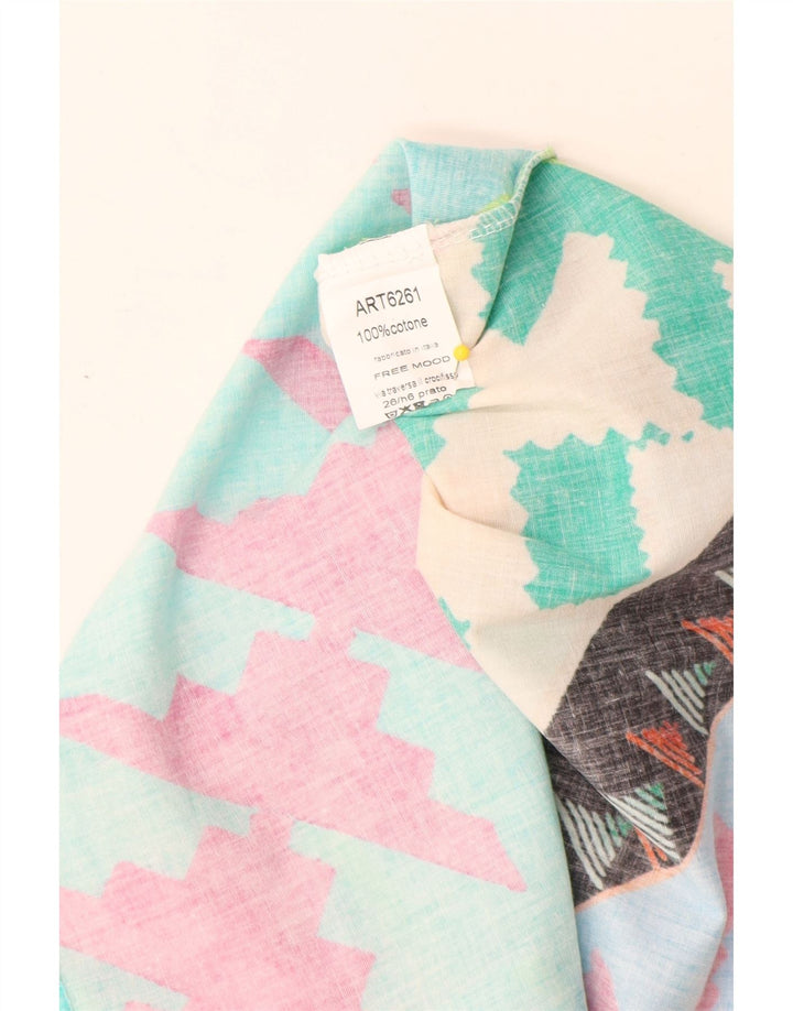 Vintage mujer camisa blusa Reino Unido 16 grande multicolor geométrico