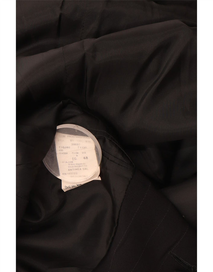 Emporio Armani Chaqueta tipo blazer de 3 botones para hombre IT 48 Mediana negra a rayas