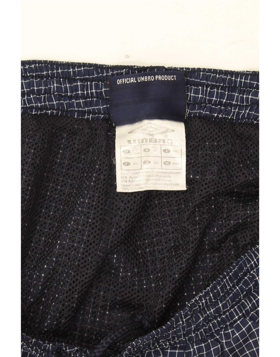 Umbro Pantalones cortos deportivos para hombre 2XL Azul marino Check Nylon