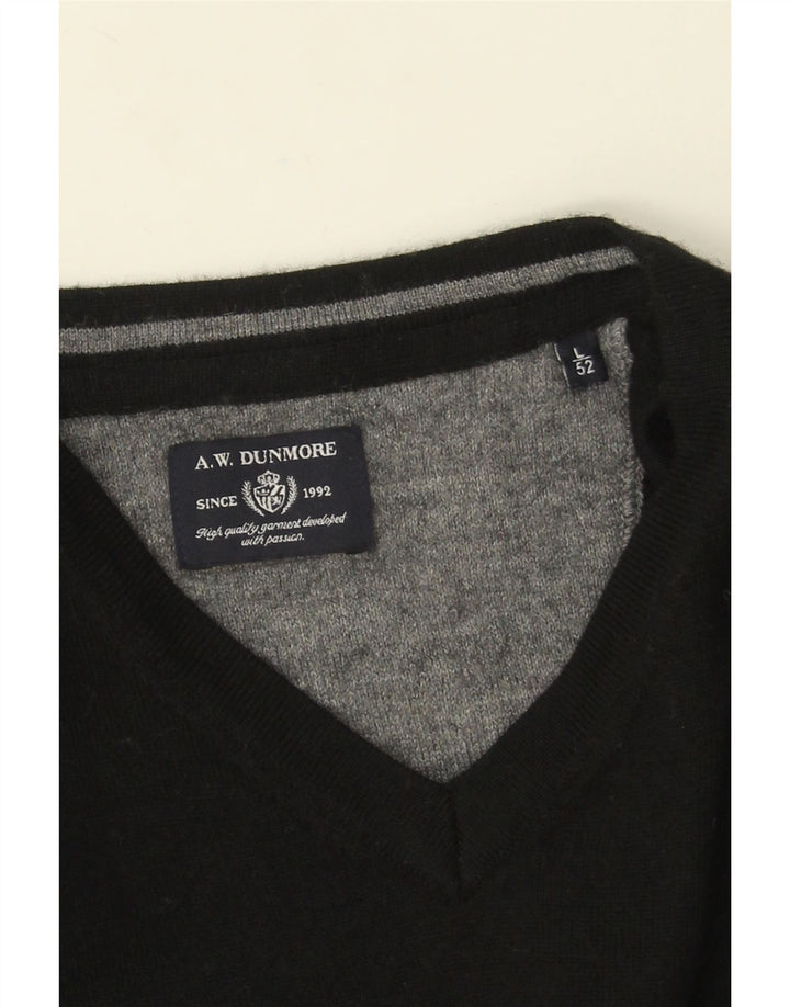 A.W.Dunmore Jersey con Cuello en V para Hombre IT 52 Large Lana Negra