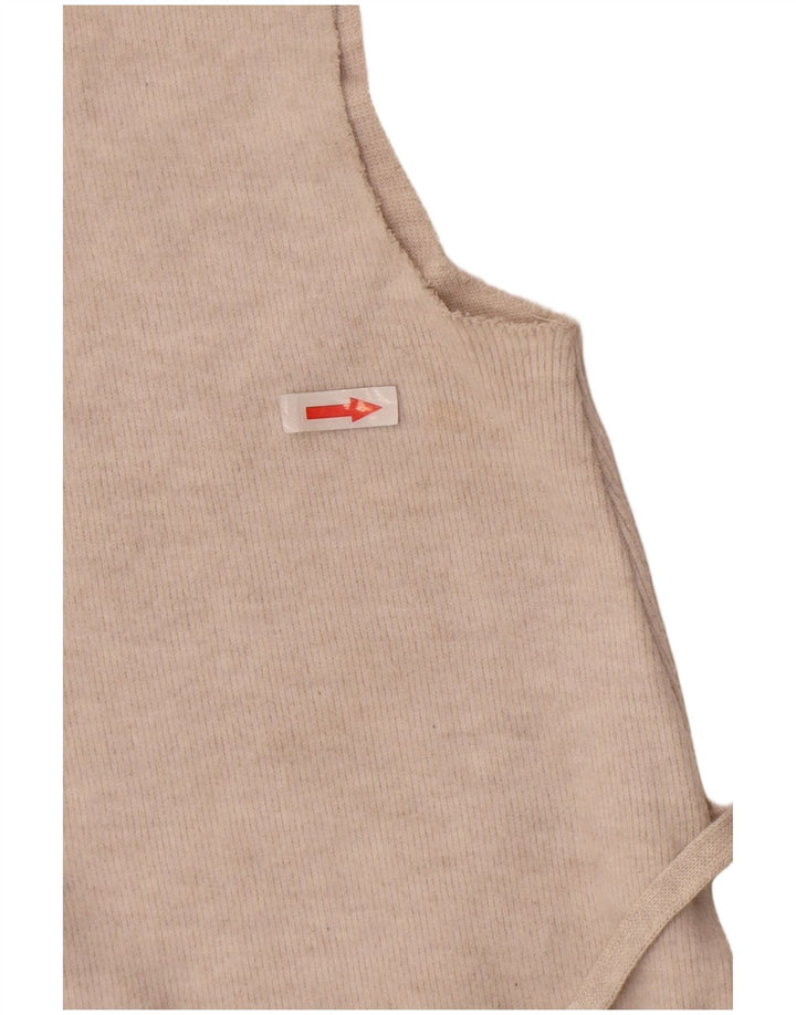 Zara Mujer Chaleco Tank Top UK 8 Small Beige Poliéster