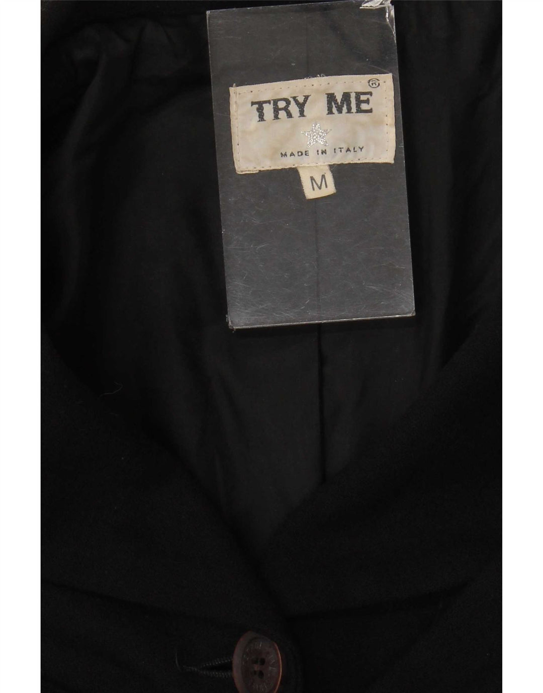 Vintage mujer 4 botones Blazer chaqueta Reino Unido 12 medio negro