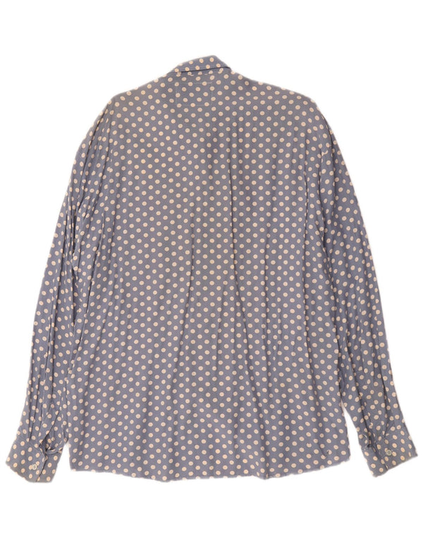 Camisa Vintage Hombre XL Viscosa Lunares Azules