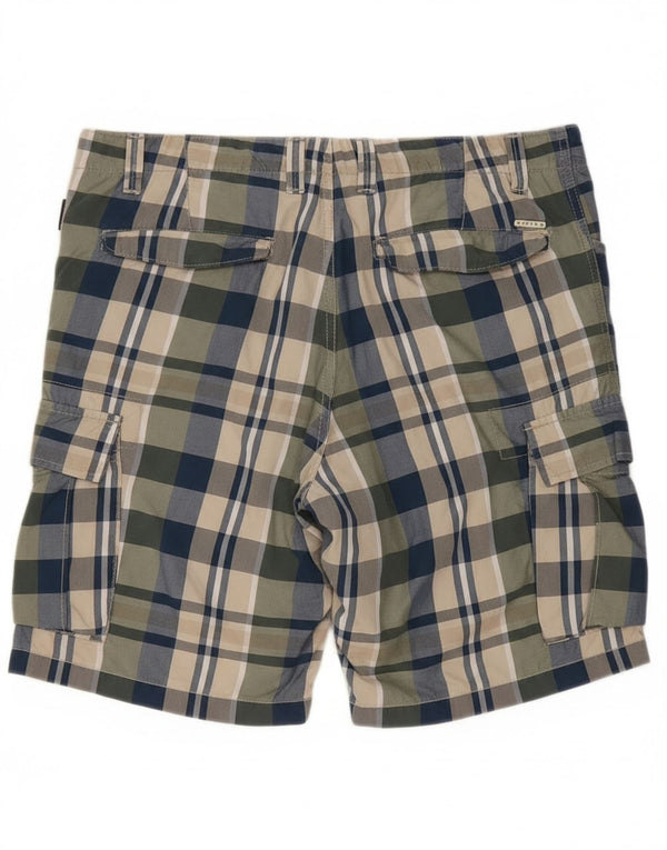 Sisley Shorts Cargo Hombre IT 50 Large W36 Algodón A Cuadros Multicolor