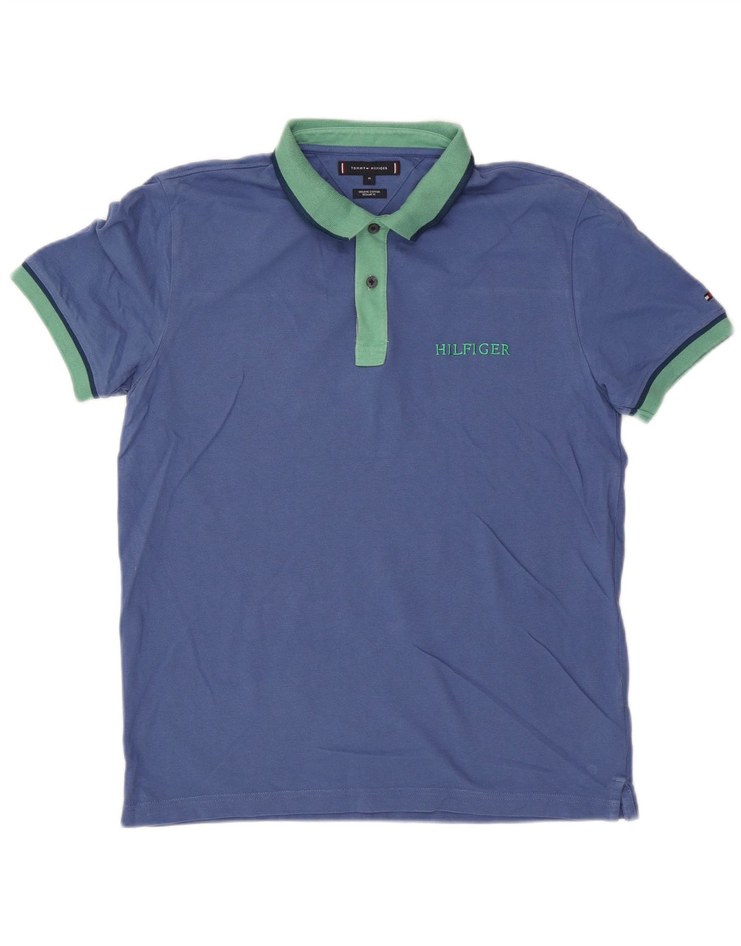 TOMMY HILFIGER Polo de corte regular para hombre de algodón azul medio