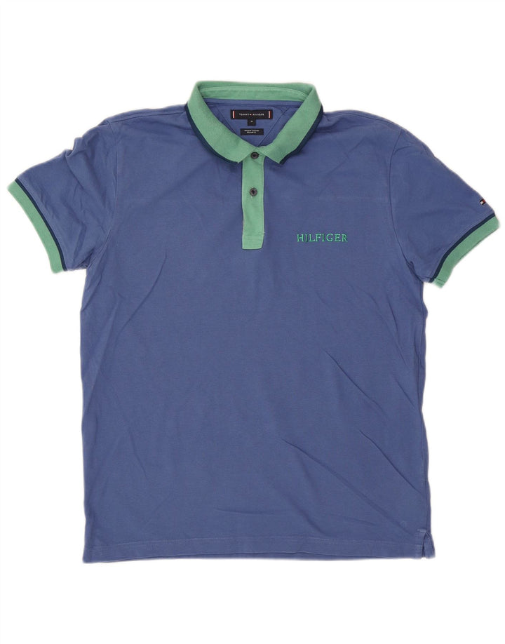 TOMMY HILFIGER Polo de corte regular para hombre de algodón azul medio