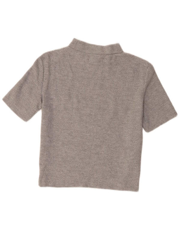 Zara Mujer Trafaluc Crop Camiseta Top UK 44 Poliéster Gris Medio