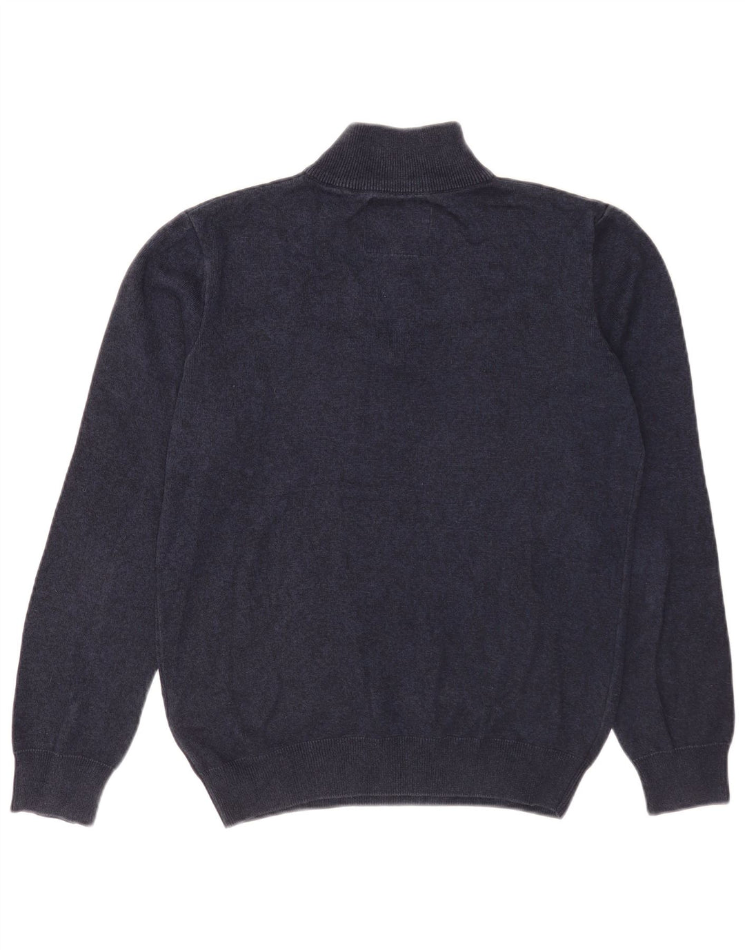 Superdry Jersey con cuello y cremallera para hombre, jersey de algodón azul marino mediano