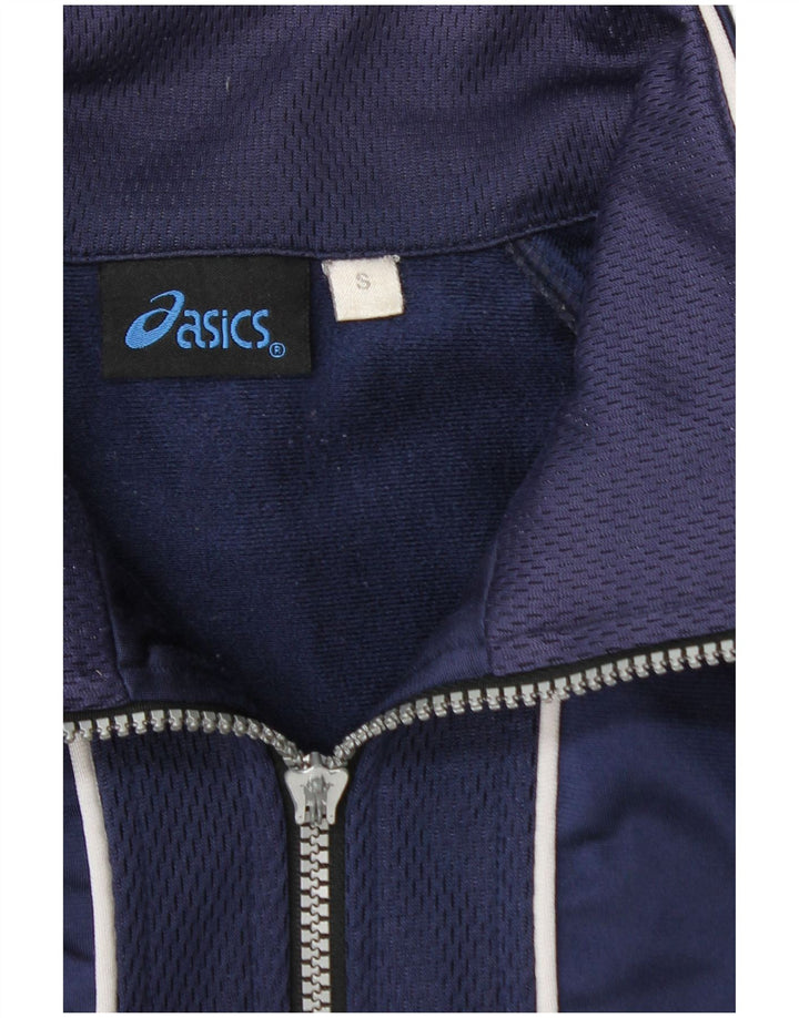 Asics Mens Chándal Top Chaqueta Pequeña Azul Marino