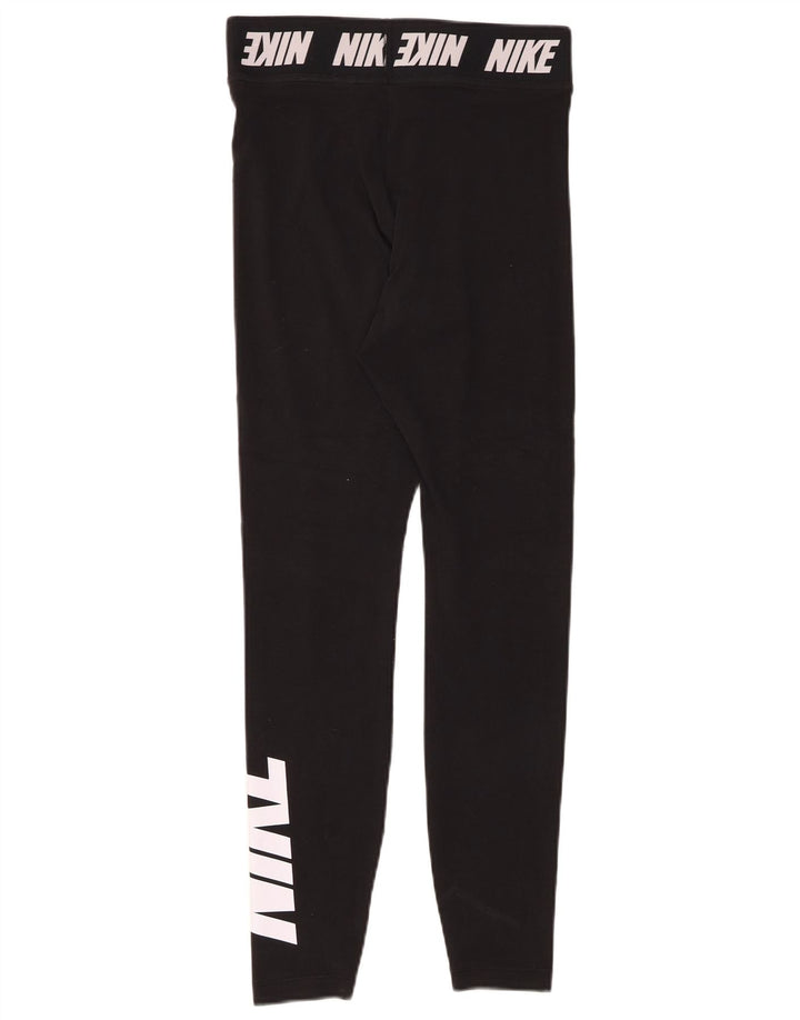 NIKE Leggings gráficos para mujer UK 8 Small Algodón negro