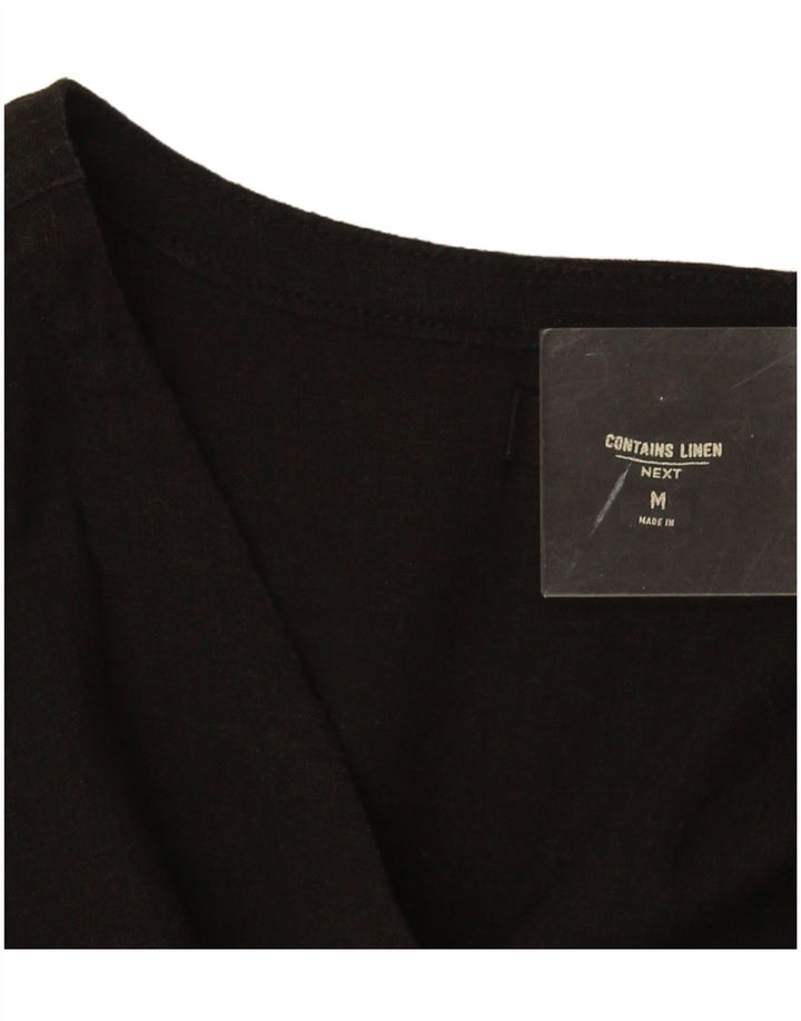 Next Vestido escalonado para mujer UK 40 Mediano Lino floral negro