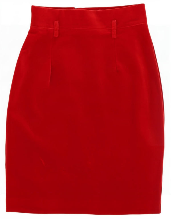 Falda lápiz de terciopelo vintage para mujer IT 42 Medium W26 Algodón rojo