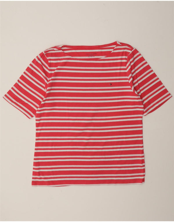 Tommy Hilfiger Camiseta para mujer Top UK 20 2XL Algodón a rayas rosa