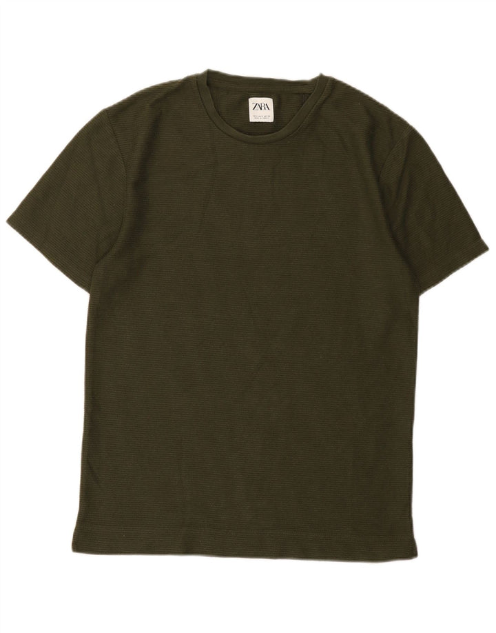 Zara Hombre Camiseta Top Small Verde