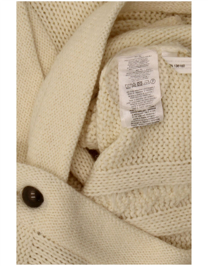 Vintage mujer Cardigan suéter IT 42 Medio Off White Acrílico