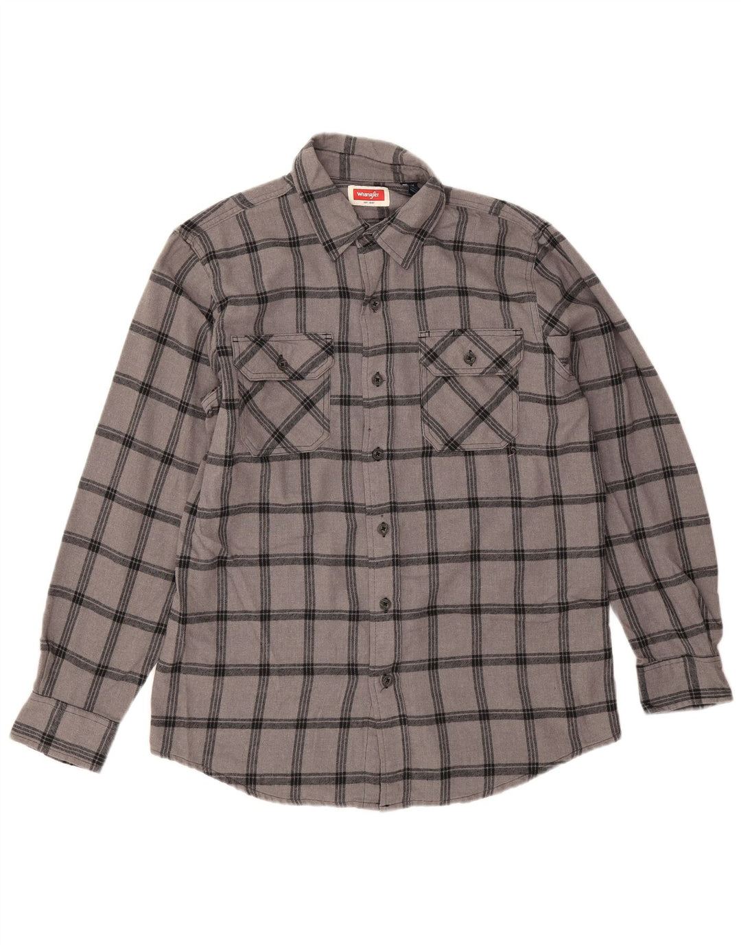 Wrangler Camisa De Franela De Algodón A Cuadros Gris Medio Hombre