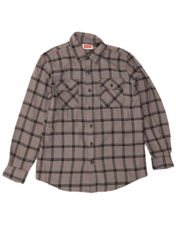 Wrangler Camisa De Franela De Algodón A Cuadros Gris Medio Hombre