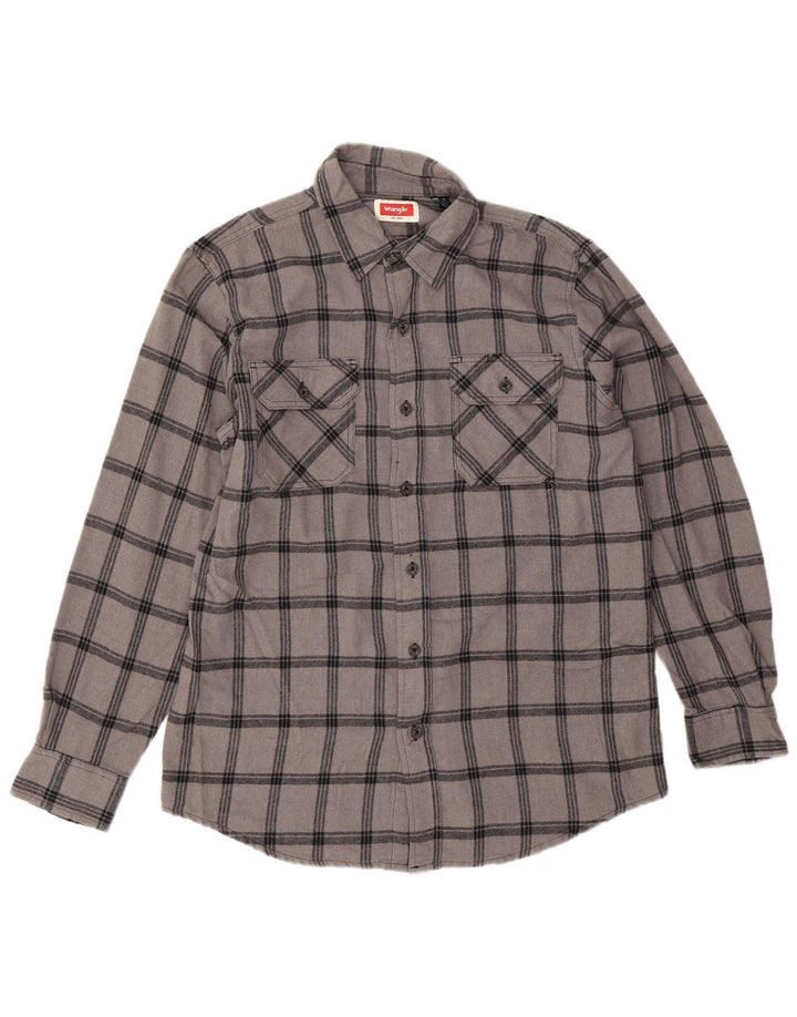 Wrangler Camisa De Franela De Algodón A Cuadros Gris Medio Hombre