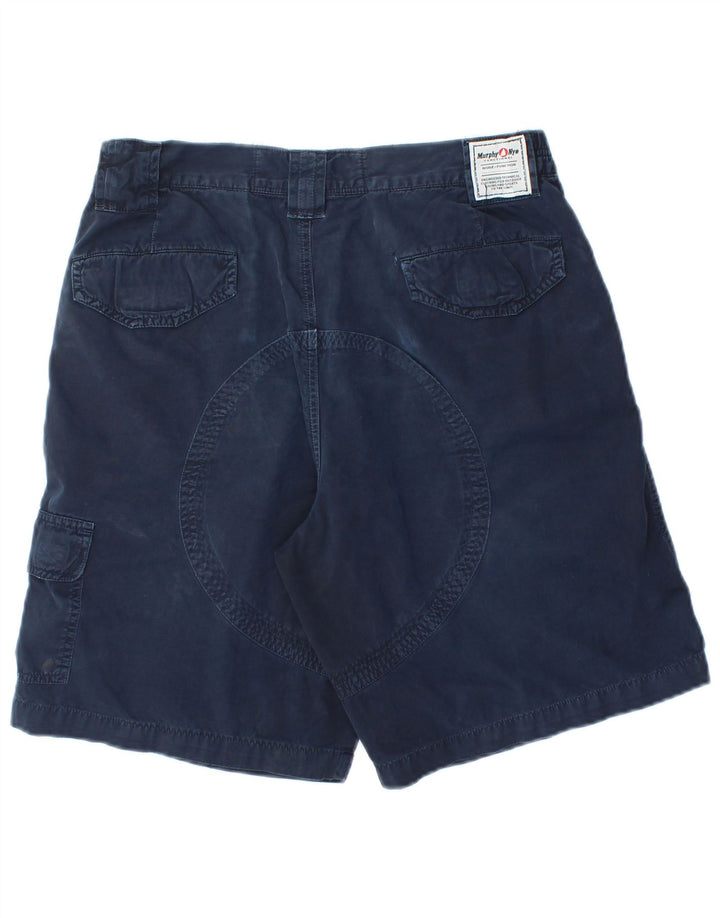 Murphy & Nye Pantalones cortos cargo para hombre W30 Algodón azul marino mediano