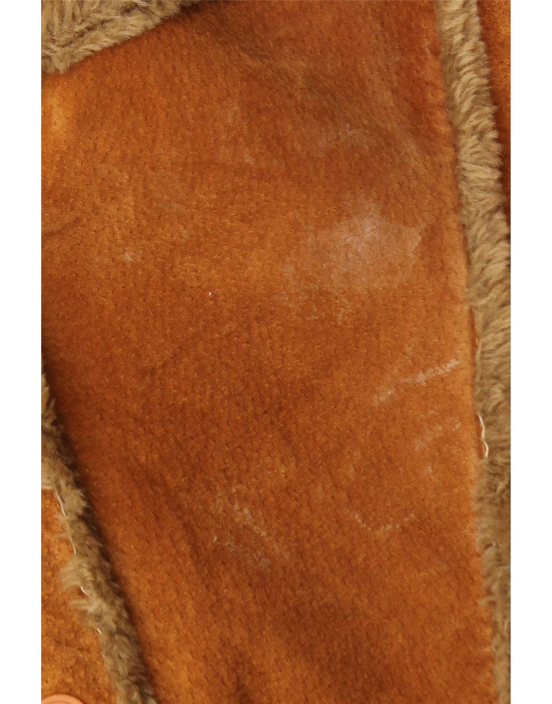 Vintage mujer shearling abrigo Reino Unido 18 XL cuero marrón