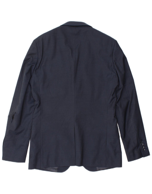 Reiss Mens 1 Button Blazer Jacket UK 36 Small Navy Blue Wool