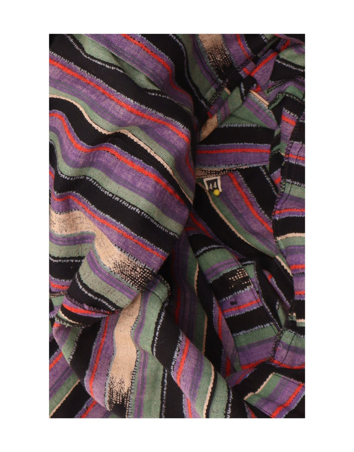 Vestido vintage de mujer acampanado IT 44 Rayas medianas multicolores