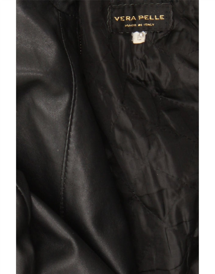 Vintage mujer chaqueta de cuero Reino Unido 16 cuero negro grande