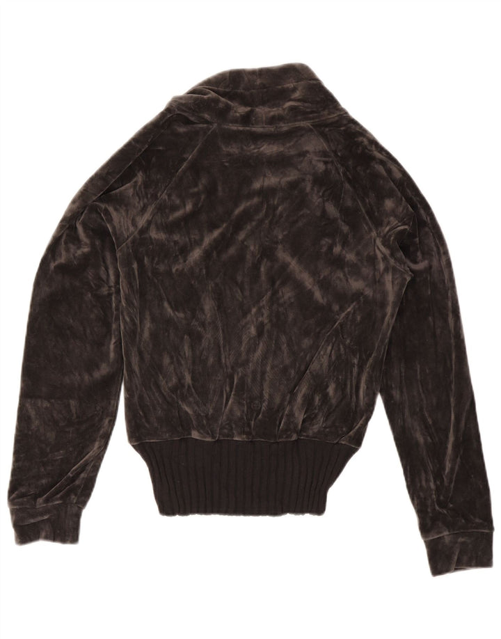 ADIDAS Chaqueta superior de chándal de terciopelo para mujer Reino Unido 12 Algodón gris medio