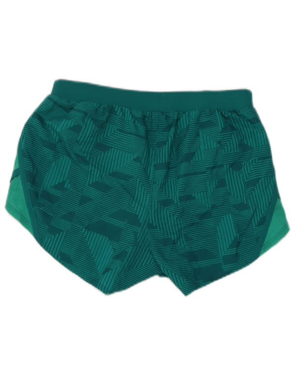 Under Armour Pantalones cortos deportivos Heat Gear para mujer UK 6 XS Verde geométrico