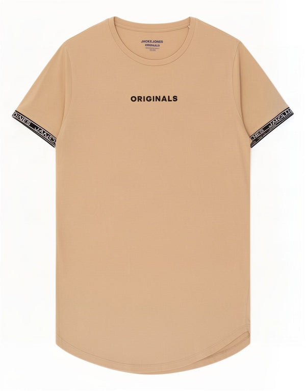 Jack & Jones Hombre Tall Graphic T-shirt Top Grande Algodón Beige
