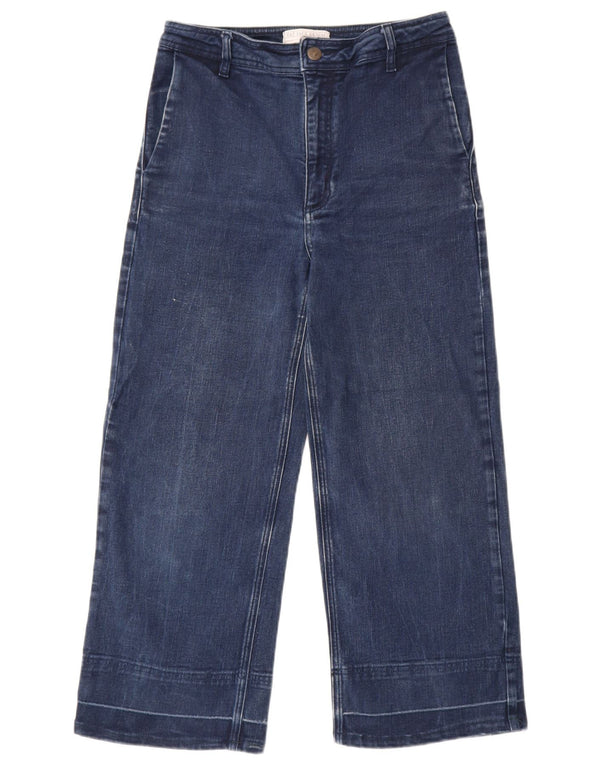 Vaqueros recortados de pierna ancha para mujer de Fat Face UK 10 Small W30 L24 Azul marino Algodón