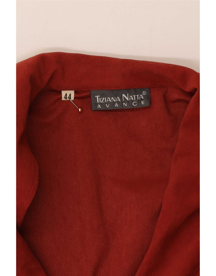 Tiziana Natta Top corto cruzado para mujer IT 44 Medium Borgoña