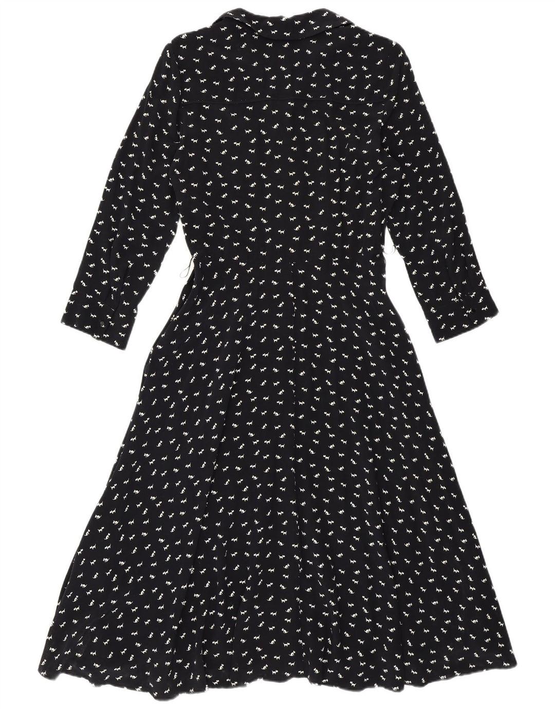 Hobbs Vestido acampanado para mujer UK 10 Small Azul marino Estampado animal Viscosa