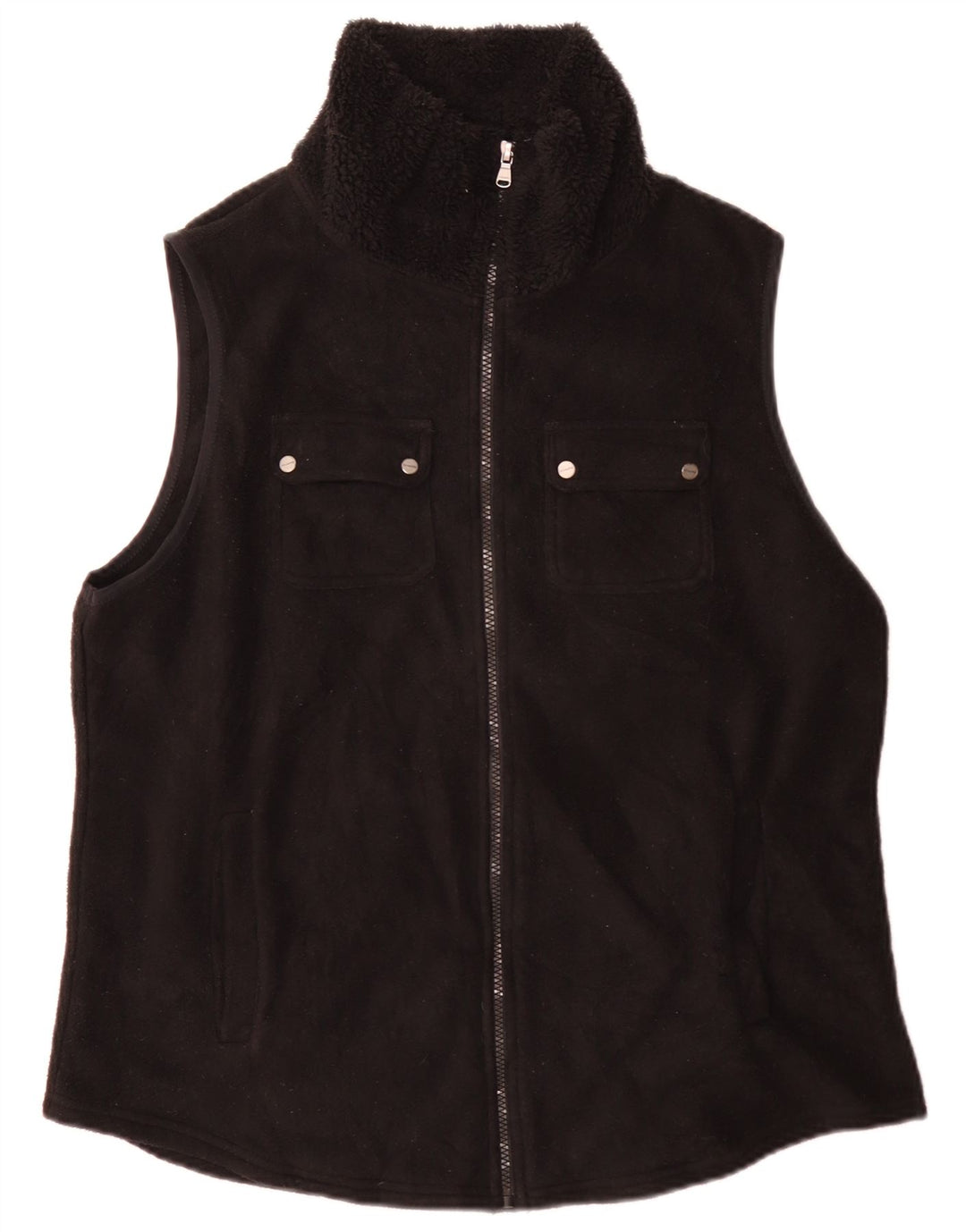 Chaps Chaleco polar para mujer UK 18 XL Poliéster negro
