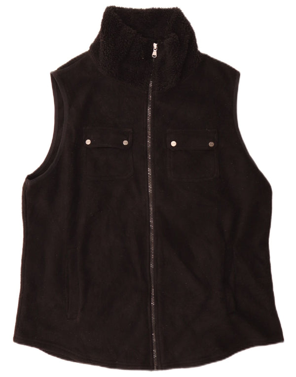 Chaps Chaleco polar para mujer UK 18 XL Poliéster negro