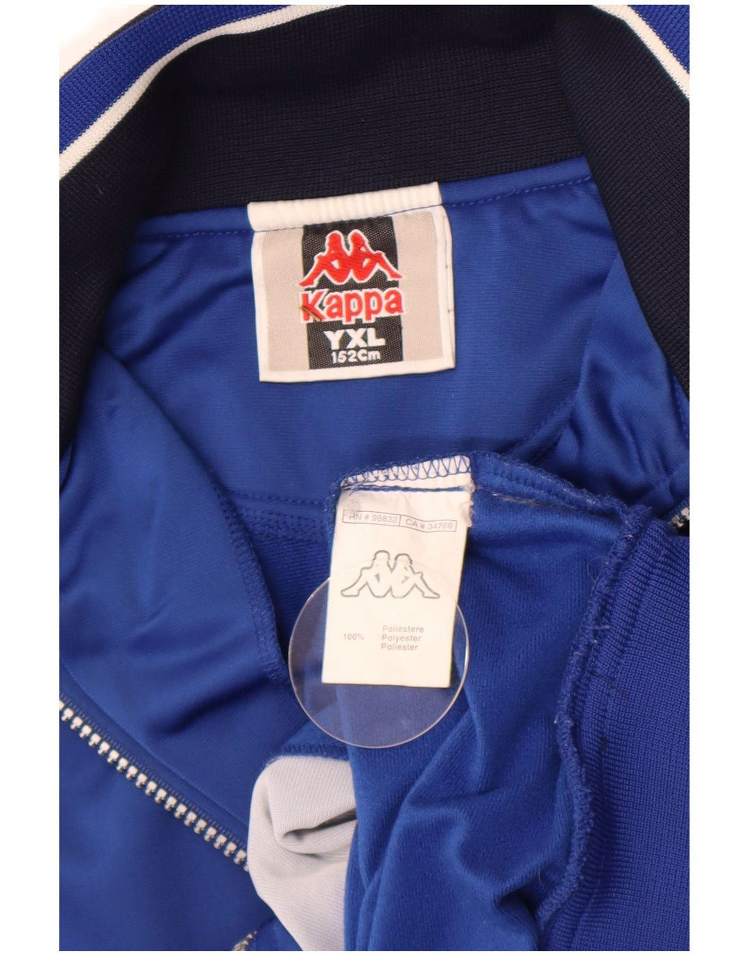 Kappa Chaqueta de chándal para niños 12-13 años XL Azul Colorblock Poliéster