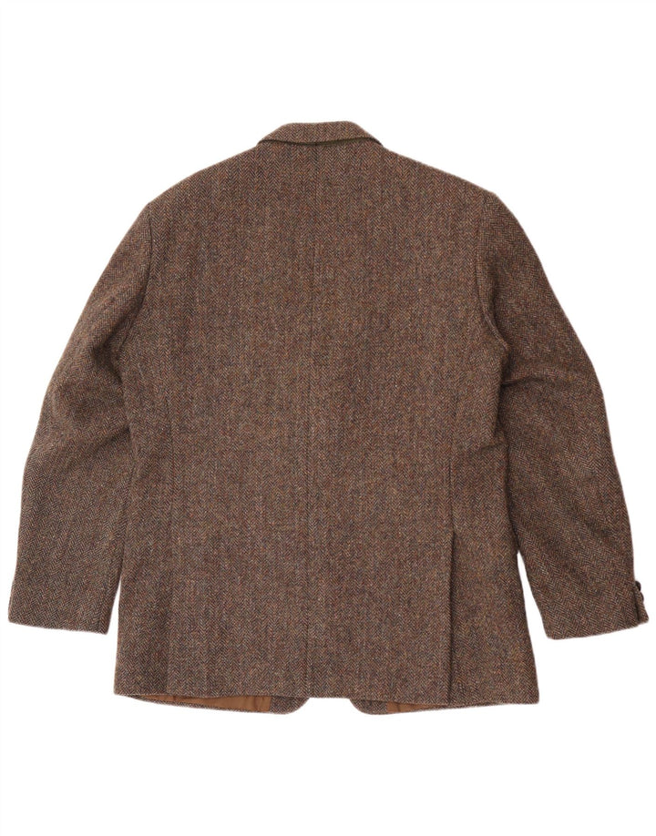 Harris Tweed Chaqueta tipo blazer de 2 botones para hombre Reino Unido 40 Lana de espiga marrón grande
