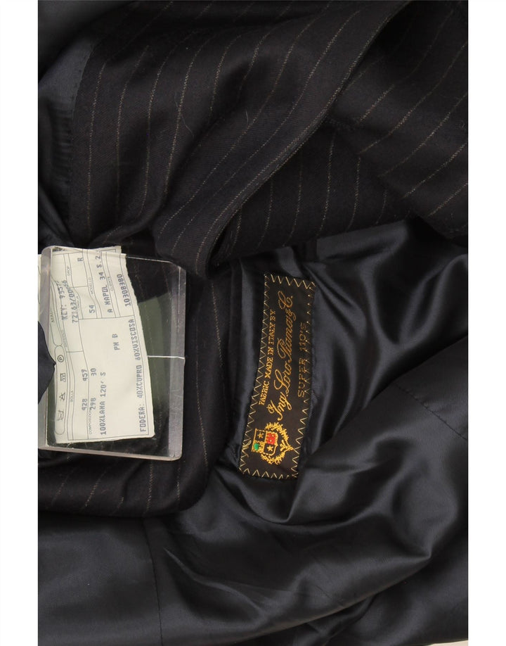 Loro Piana Chaqueta tipo blazer de 3 botones para hombre IT 54 2XL Lana a rayas azul marino