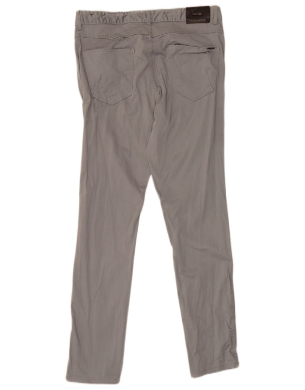 Zara Mens Slim Casual Pantalones EU 44 Large W34 L31 Gris Algodón