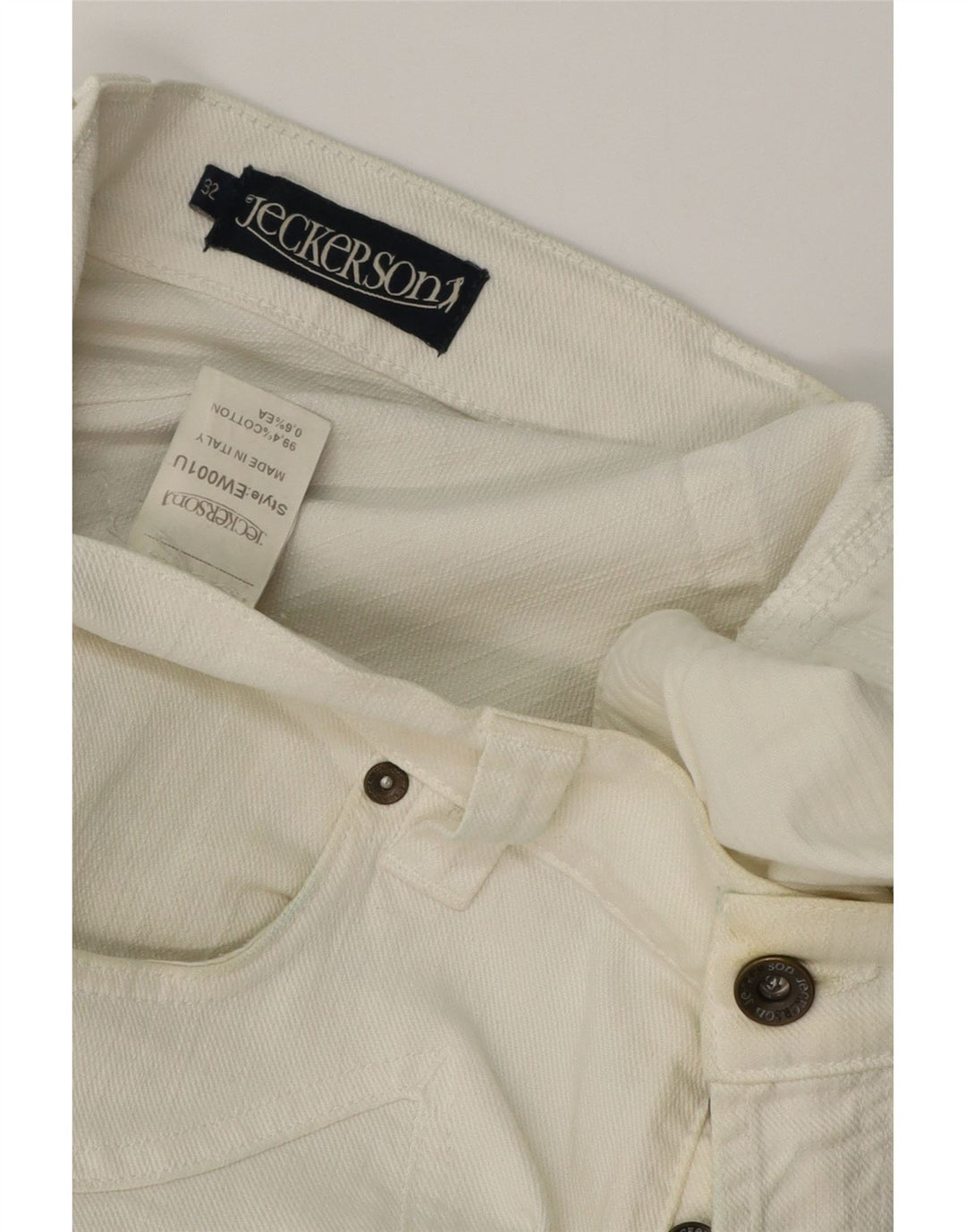 JECKERSON Vaqueros rectos para hombre W32 L32 Algodón blanco