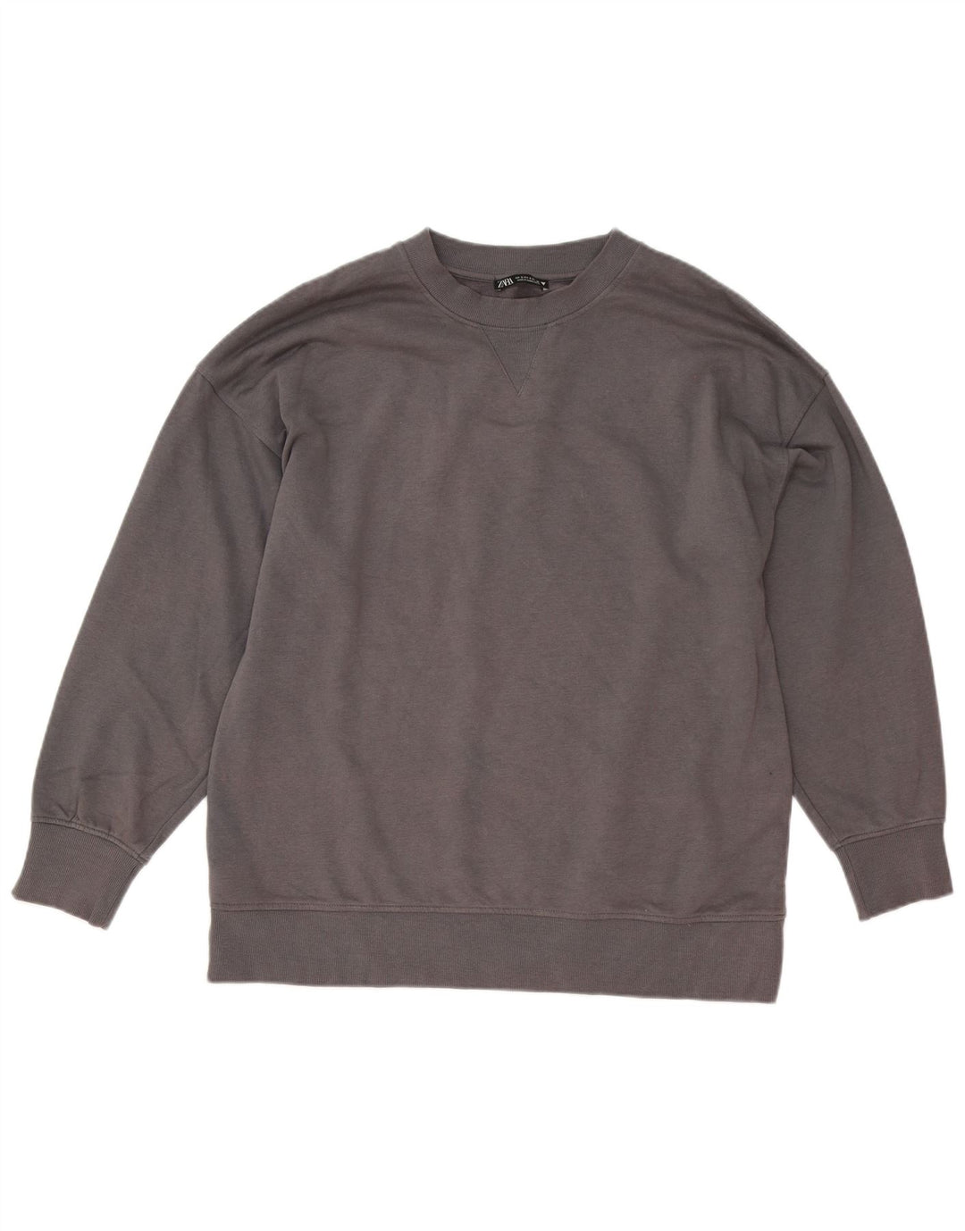 Zara Mujer Sudadera Oversize Jersey UK 10 Small Gris Algodón