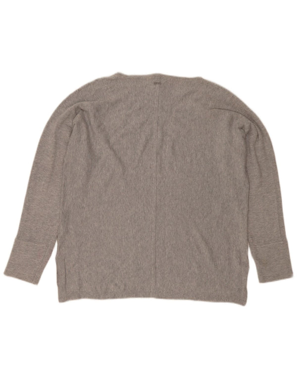 White Stuff Suéter tipo jersey con cuello barco para mujer, talla 40, talla grande, color gris moteado