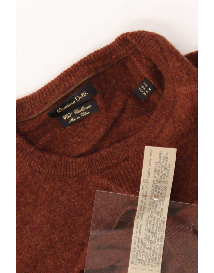 Jersey Massimo Dutti Hombre Cuello Redondo Lana Marrón Medio