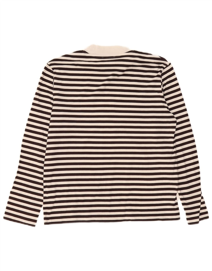 Cos Top extragrande para mujer, manga larga, Reino Unido 10, algodón a rayas negro pequeño