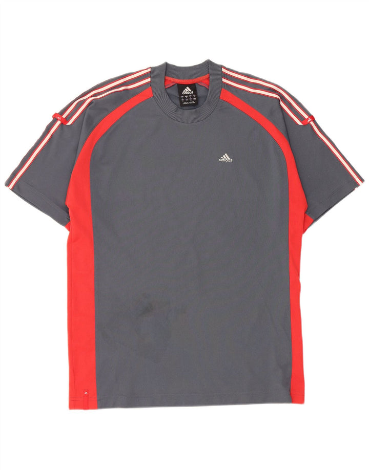 ADIDAS Camiseta para hombre Top Small Gris Colorblock Poliéster