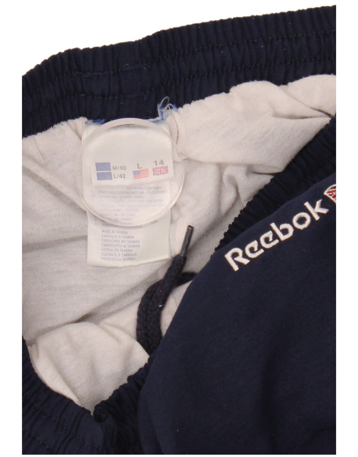 Reebok - Pantalones de chándal para hombre, talla 40, talla grande, poliéster, color azul marino