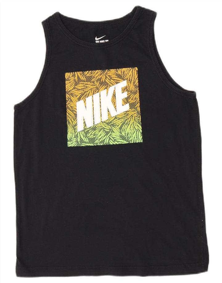 Nike Camiseta sin mangas con gráfico de corte atlético para niños 12-13 años Grande Negro