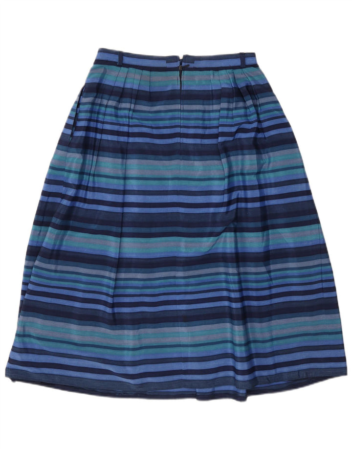 Falda vintage para mujer A-Line EU 38 Mediana W28 Poliéster a rayas azules