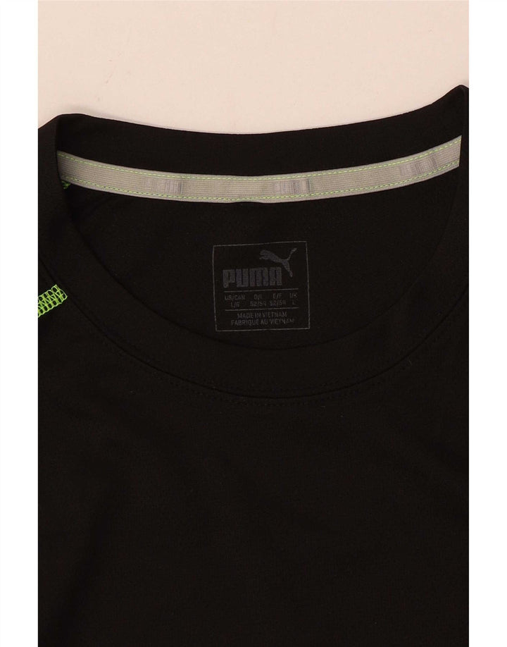 Puma Camiseta de manga larga para hombre, talla grande, color negro