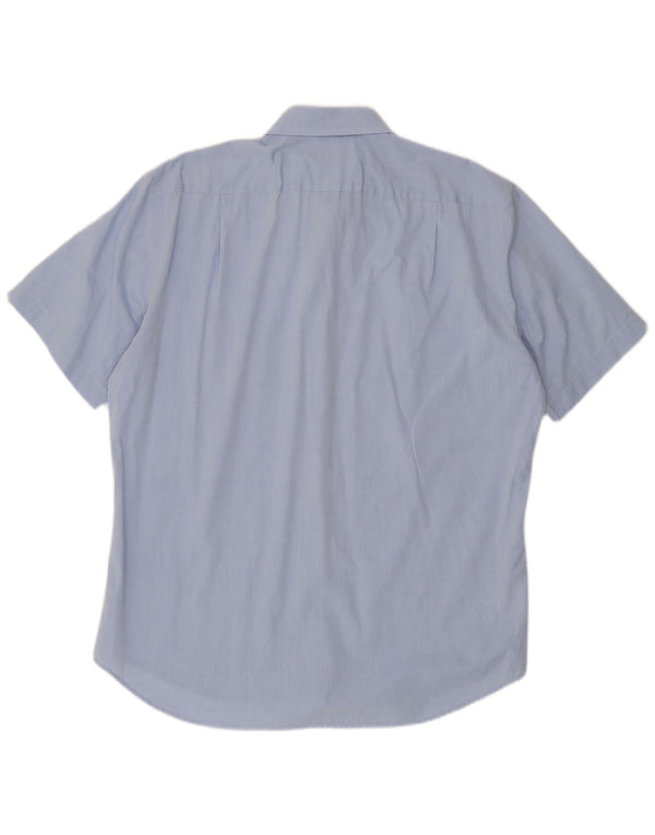HUGO BOSS Camisa de manga corta para hombre Talla 16 1/2 42 Algodón azul grande